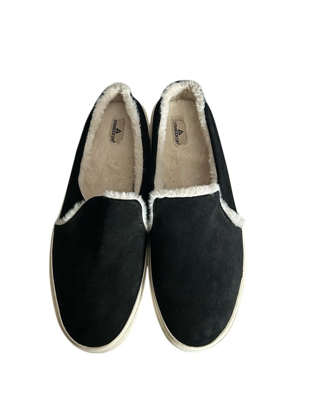 Staheekum Women's Cozy Camp Mules in Black Suede and Faux Fur Lining Size 9 - Picture 4 of 11